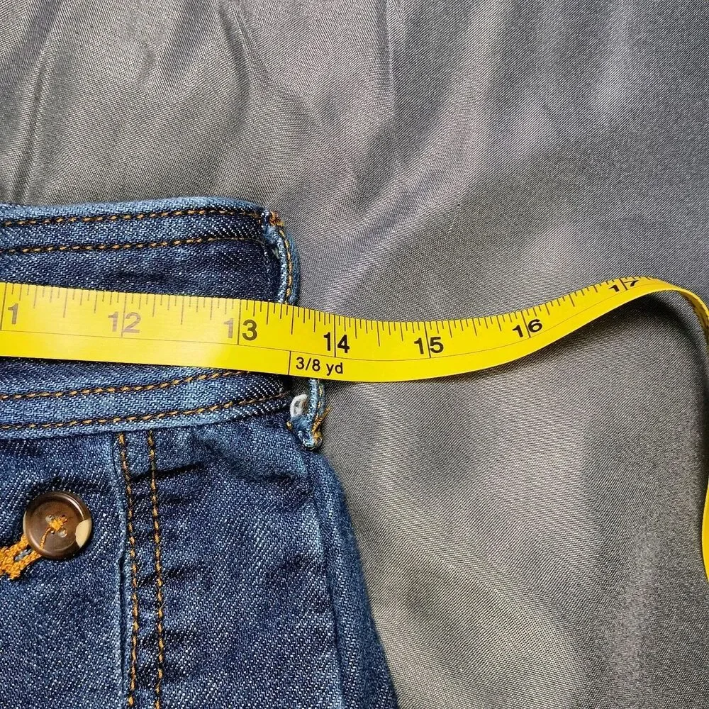 Pilcro Anthropologie Jeans Womens 25 Petite Blue Denim Wide Leg Cropped Pants